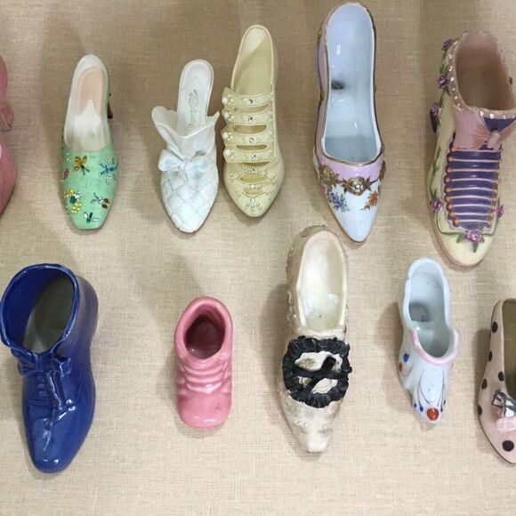 VTG Lot Of 11 Collectible Miniature Beautiful Shoes Just The Right Shoe And More